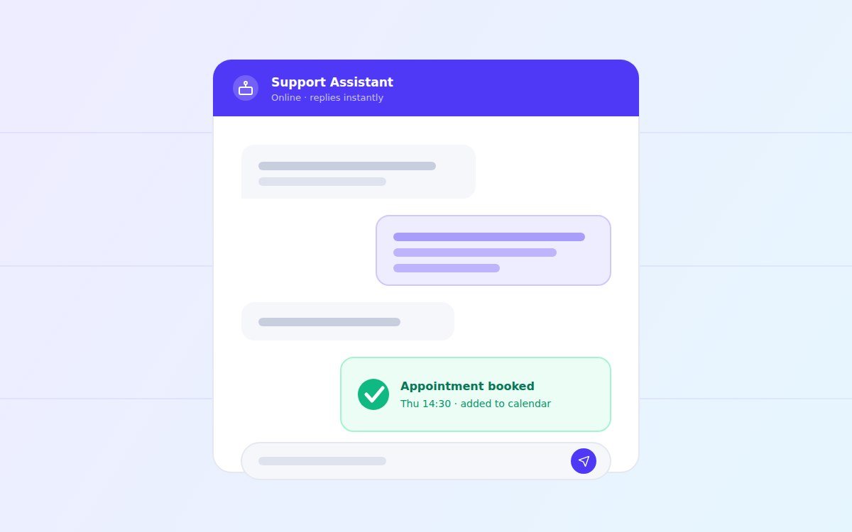 Website assistant that books appointments